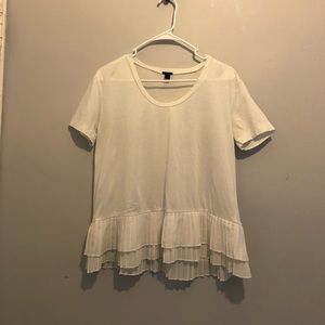 White Jcrew cotton peplum t-shirt!